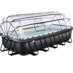 Exit - Piscina Black Leather 540 x 250 x 100 cm con filtro de arena, cúpula y bomba de calor*Exit Toys Outlet