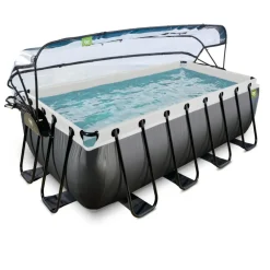 Outlet Exit - Piscina Black Leather 400 x 200 x 122 cm con filtro de arena, cúpula y bomba de calor Piscinas|Juguetes De Verano