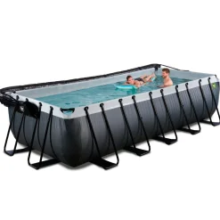 Exit - Piscina Black Leather 540 x 250 x 122 cm con filtro de arena, cúpula y bomba de calor*Exit Toys Online