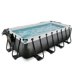 Exit - Piscina Black Leather 400 x 200 x 100 cm con filtro de arena y cúpula*Exit Toys Sale