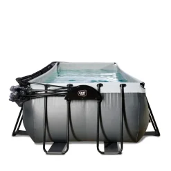 Exit - Piscina Black Leather 400 x 200 x 100 cm con filtro de arena y cúpula*Exit Toys Sale
