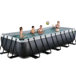 New EXIT - Piscina de cuero rectangular con escalera y bomba de filtro con escalera 540 x 250 x 100 cm Piscinas|Juguetes De Verano