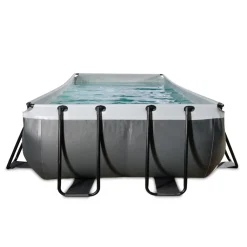 Discount EXIT - Piscina de cuero rectangular con bomba de filtro 400 x 200 x 100 cm Piscinas|Juguetes De Verano