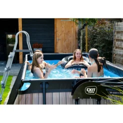 Discount EXIT - Piscina de cuero rectangular con bomba de filtro 400 x 200 x 100 cm Piscinas|Juguetes De Verano