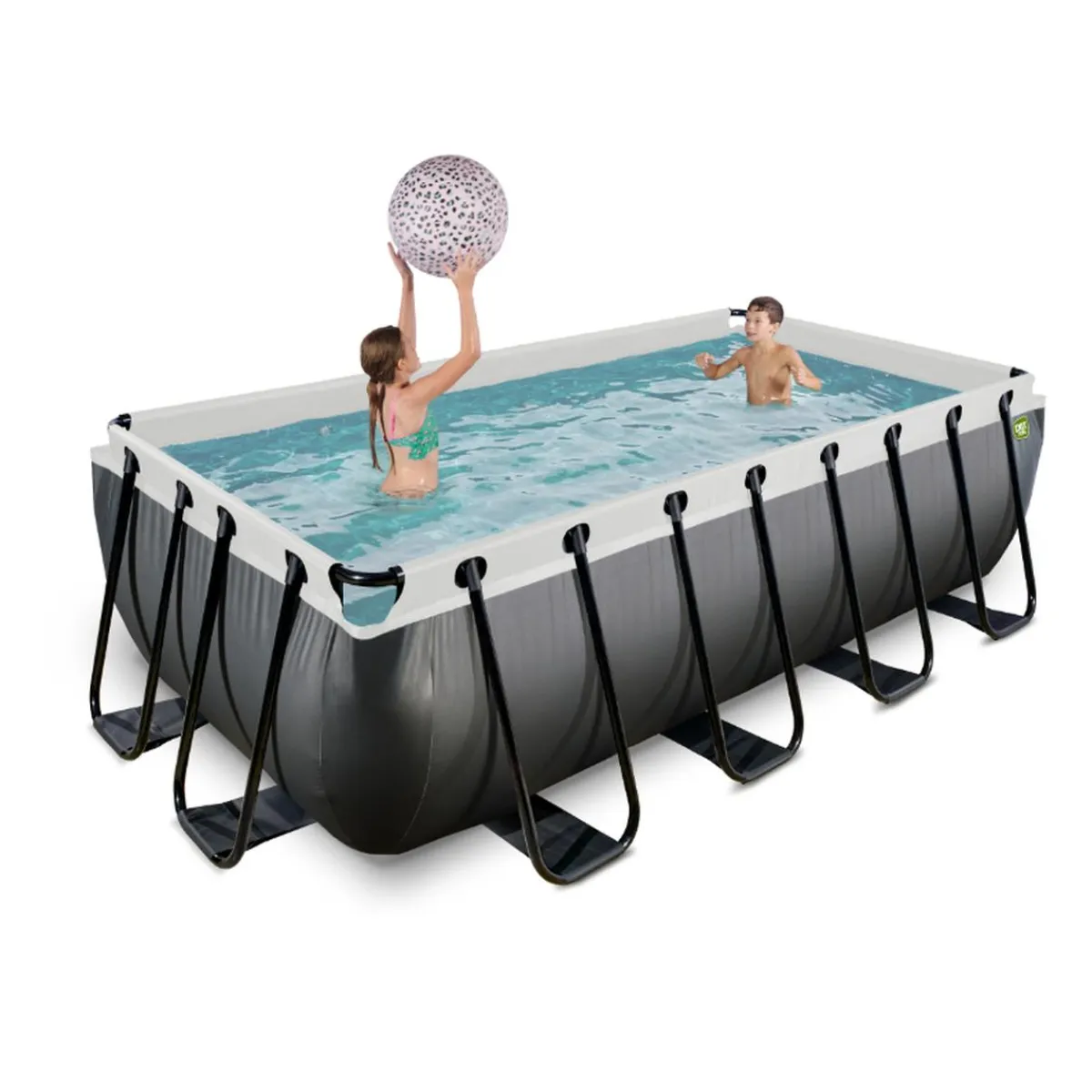 Discount EXIT - Piscina EXIT de cuero rectangular con escalera y bomba de filtro 400 x 200 x 100 cm Piscinas|Juguetes De Verano