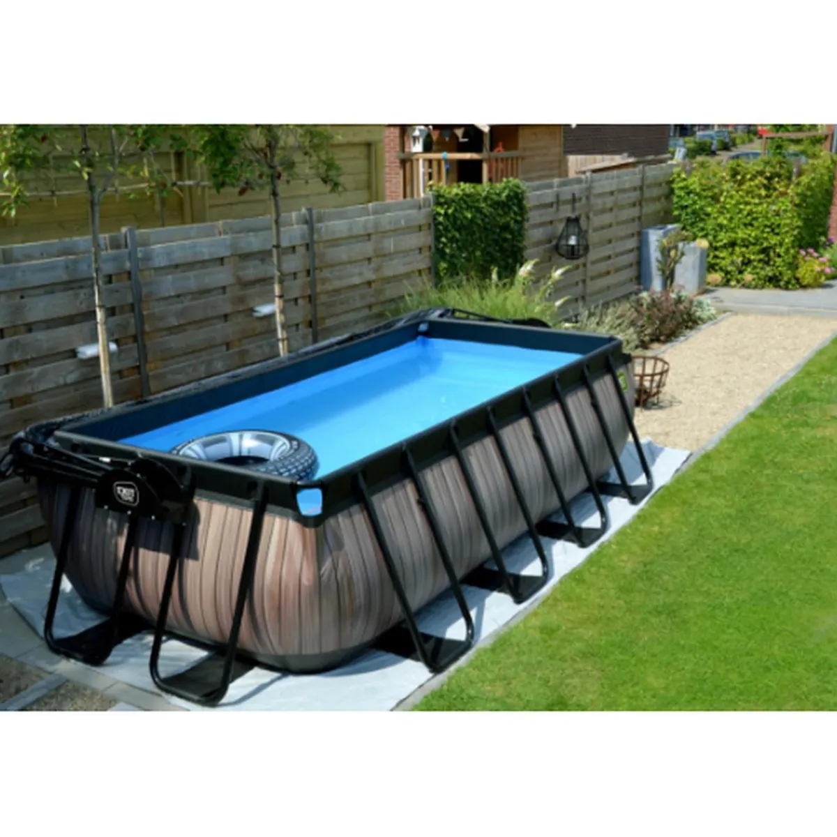 Discount EXIT - Piscina EXIT de cuero rectangular con escalera y bomba de filtro 400 x 200 x 100 cm Piscinas|Juguetes De Verano