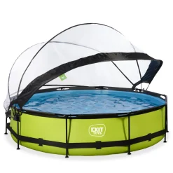 Exit - Piscina Lime verde diámetro 360 x 76 cm con filtro y cúpula transparente*Exit Toys Outlet