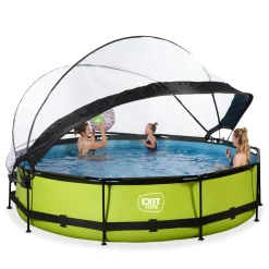 Exit - Piscina Lime verde diámetro 360 x 76 cm con filtro y cúpula transparente*Exit Toys Outlet