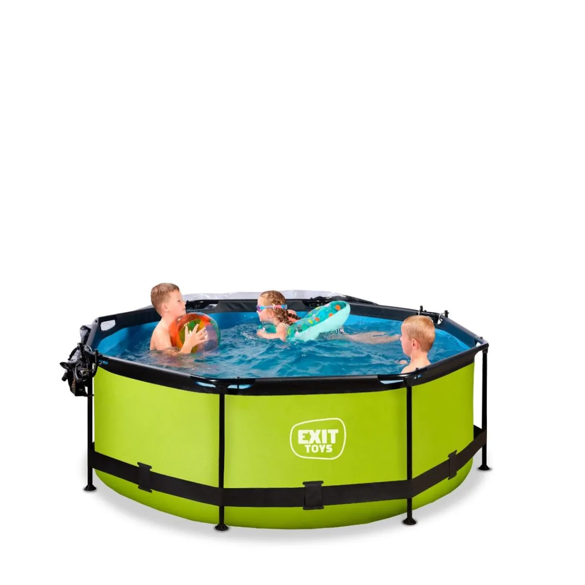 Hot Exit - Piscina Lime verde diámetro 244 x 76 cm con filtro y cúpula transparente Piscinas Tubulares|Piscinas