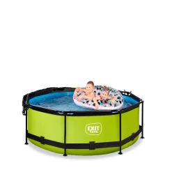 Exit - Piscina Lime verde diámetro 244 x 76 cm con filtro y toldo negro*Exit Toys Hot
