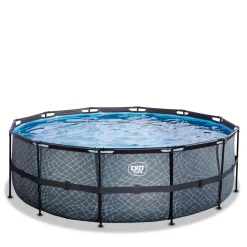 Exit - Piscina Stone gris diámetro 427 x 122 cm con filtro de cartucho*Exit Toys Online