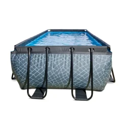 Hot Exit - Piscina Stone gris 400 x 200 x 122 cm con filtro de cartucho Piscinas|Juguetes De Verano