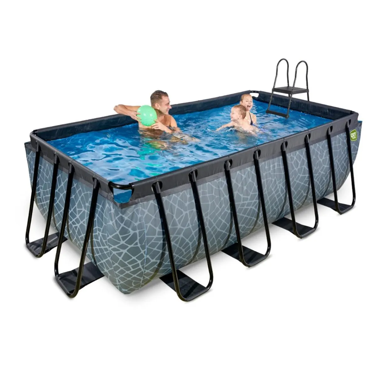 Hot Exit - Piscina Stone gris 400 x 200 x 122 cm con filtro de cartucho Piscinas|Juguetes De Verano