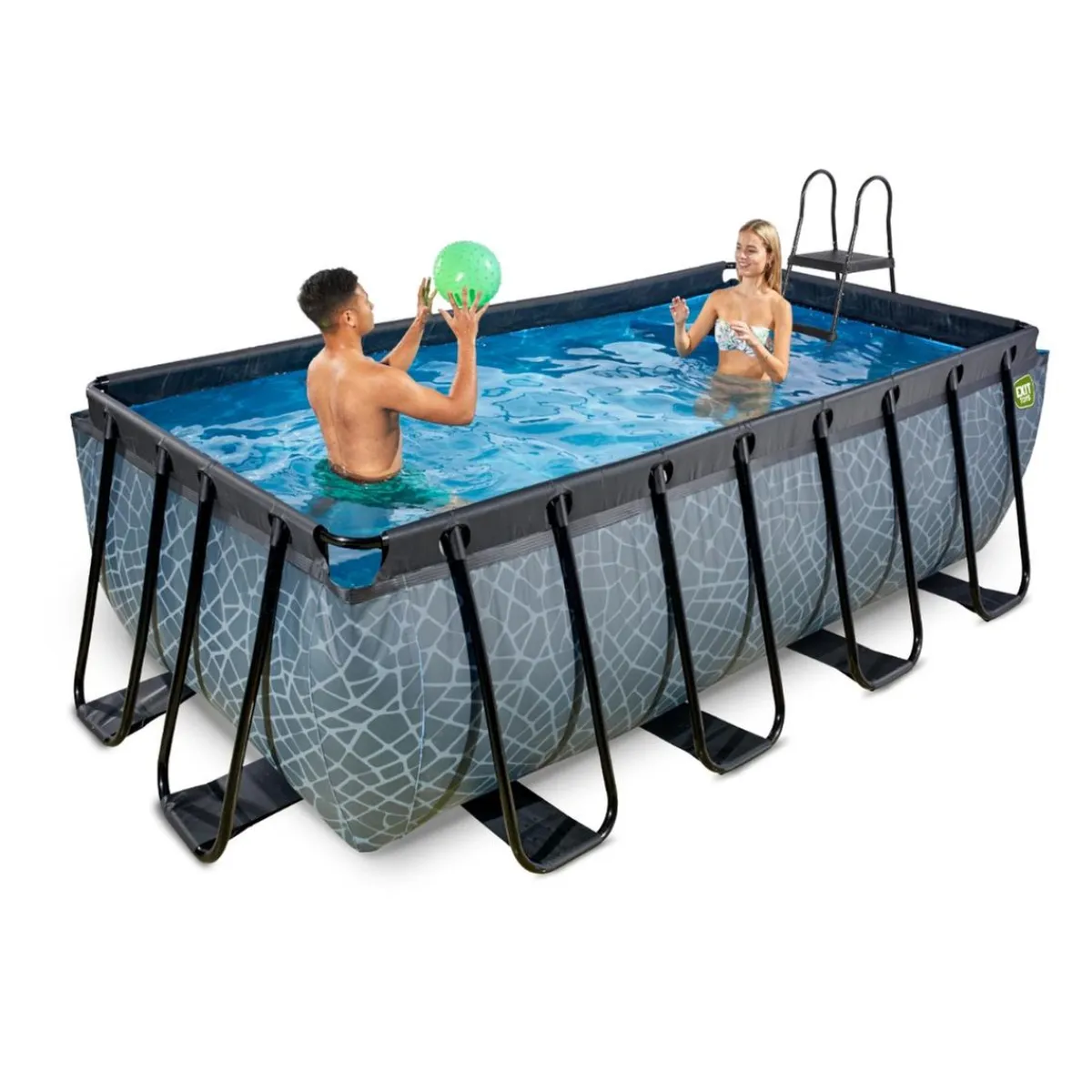 Hot Exit - Piscina Stone gris 400 x 200 x 122 cm con filtro de cartucho Piscinas|Juguetes De Verano
