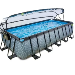 Outlet Exit - Piscina Stone gris 540 x 250 x 122 cm con filtro de arena y cúpula Piscinas|Juguetes De Verano
