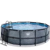 Exit - Piscina Stone gris diámetro 450 x 122 cm con filtro de arena*Exit Toys Hot