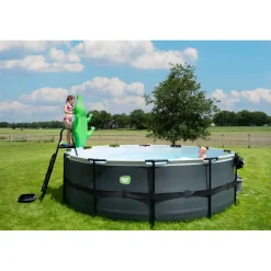 Exit - Piscina Stone gris diámetro 450 x 122 cm con filtro de arena*Exit Toys Hot