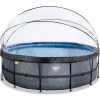 Online Exit - Piscina Stone gris diámetro 450 x 122 cm con filtro de arena y cúpula Piscinas|Juguetes De Verano