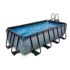 New Exit - Piscina Stone gris 400 x 200 x 100 cm con filtro de cartucho Piscinas|Juguetes De Verano