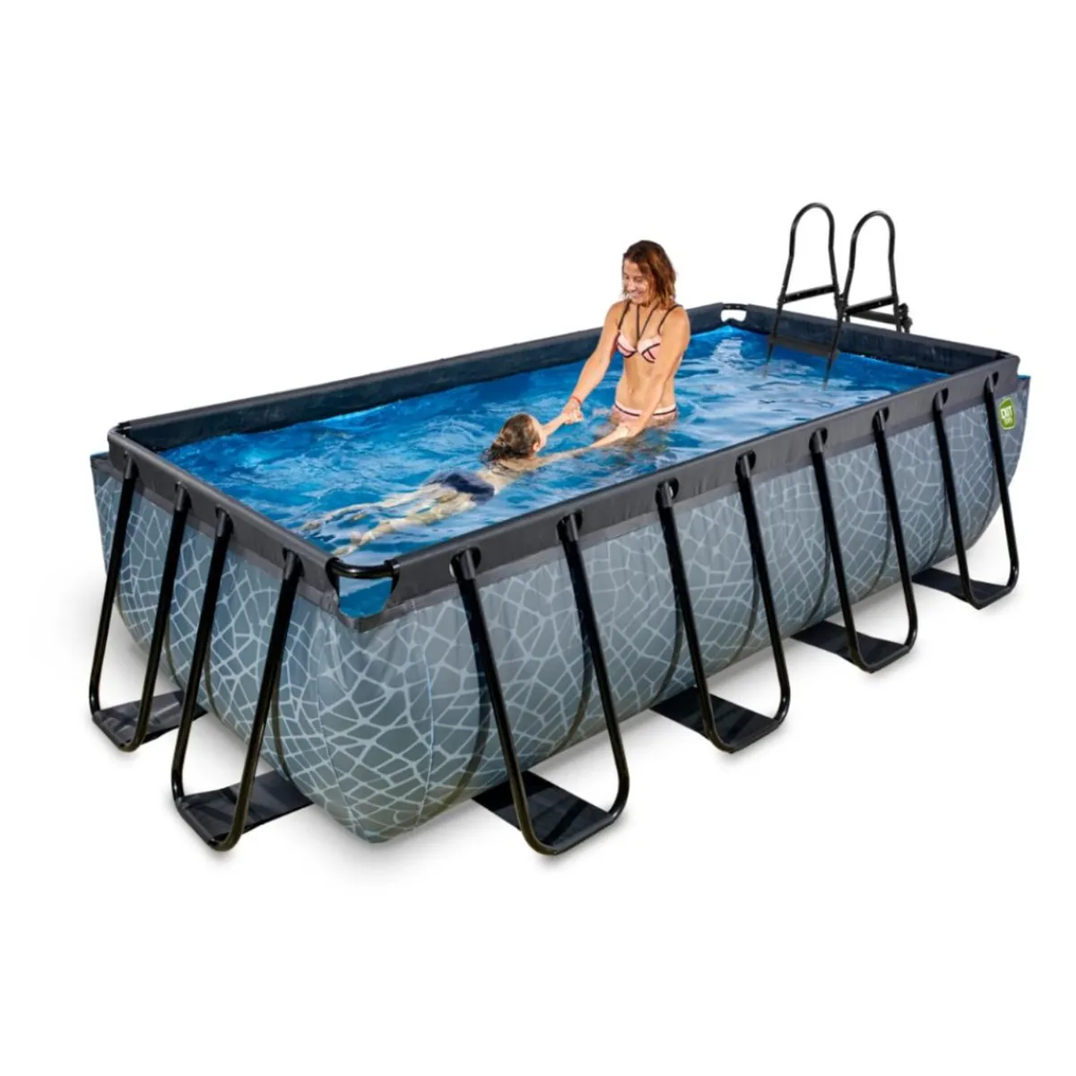 New Exit - Piscina Stone gris 400 x 200 x 100 cm con filtro de cartucho Piscinas|Juguetes De Verano