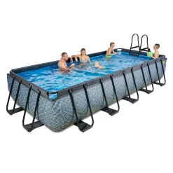 New Exit - Piscina Stone gris 540 x 250 x 100 cm con filtro de arena Piscinas|Juguetes De Verano