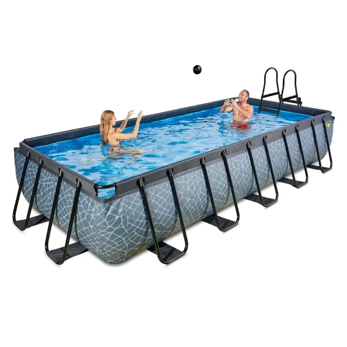 New Exit - Piscina Stone gris 540 x 250 x 100 cm con filtro de arena Piscinas|Juguetes De Verano