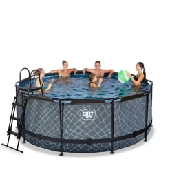 EXIT - Piscina Stone redonda 360 cm con escalera y bomba de filtro*Exit Toys Sale