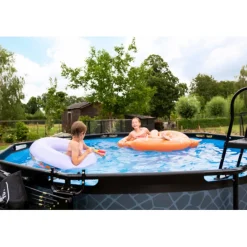 EXIT - Piscina Stone redonda 360 cm con escalera y bomba de filtro*Exit Toys Sale