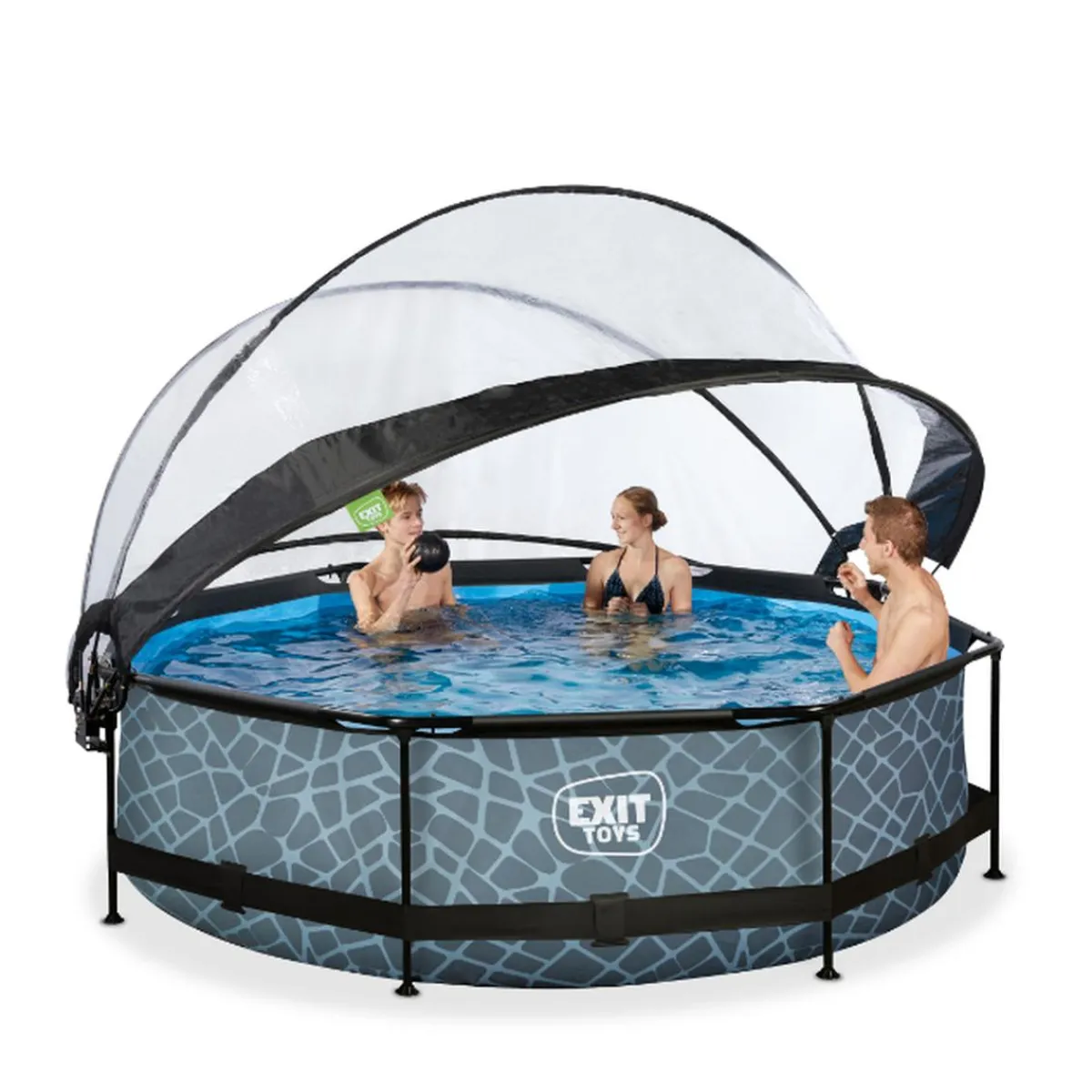 EXIT - Piscina Stone redonda 300 cm con cúpula y bomba de filtro*Exit Toys Online