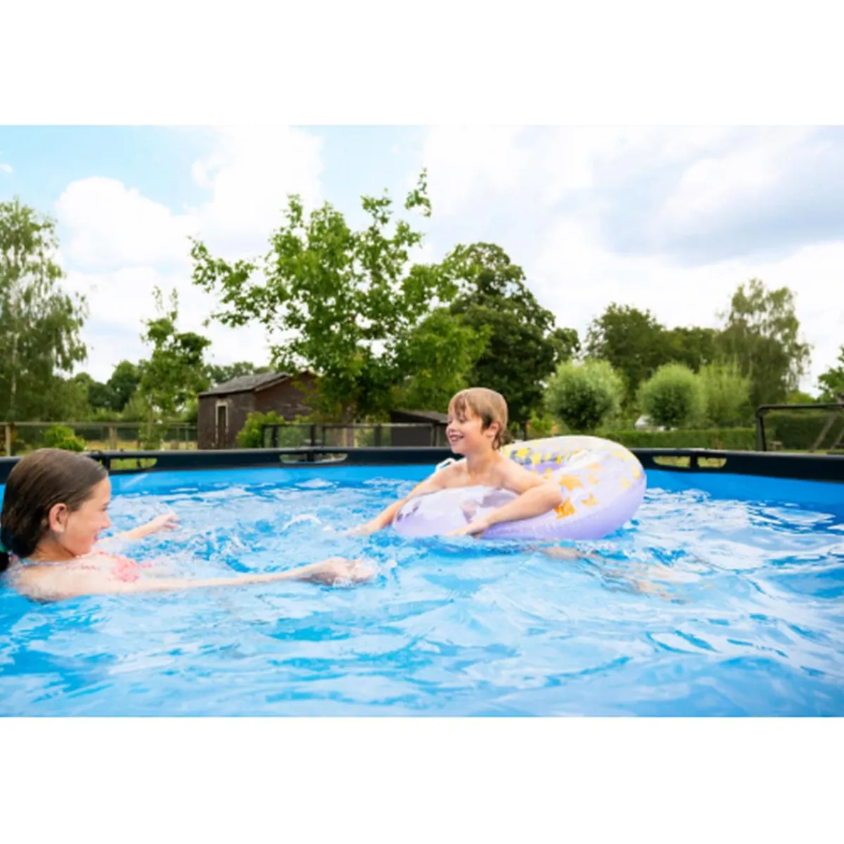 EXIT - Piscina Stone redonda con bomba de filtro 360 cm*Exit Toys Hot