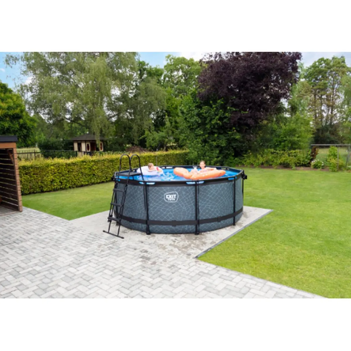 EXIT - Piscina Stone redonda con bomba de filtro 360 cm*Exit Toys Hot