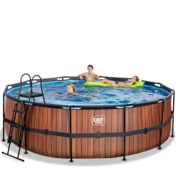 Exit - Piscina Wood efecto madera diámetro 450 x 122 cm con filtro de cartucho*Exit Toys New