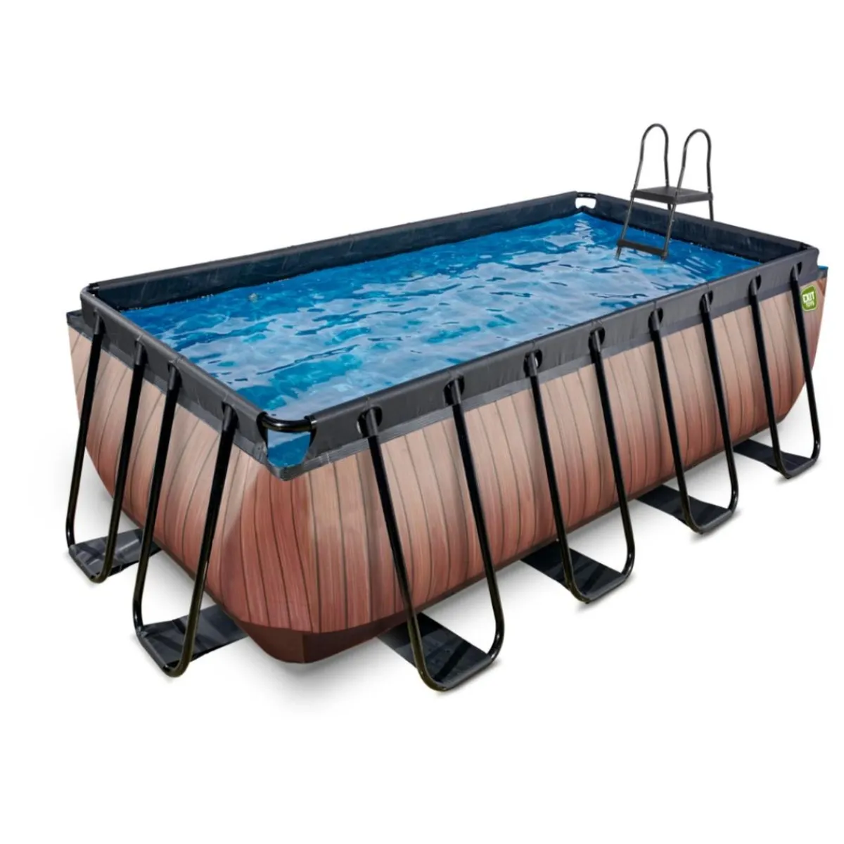 Exit - Piscina Wood efecto madera 400 x 200 x 122 cm con filtro de arena*Exit Toys Best