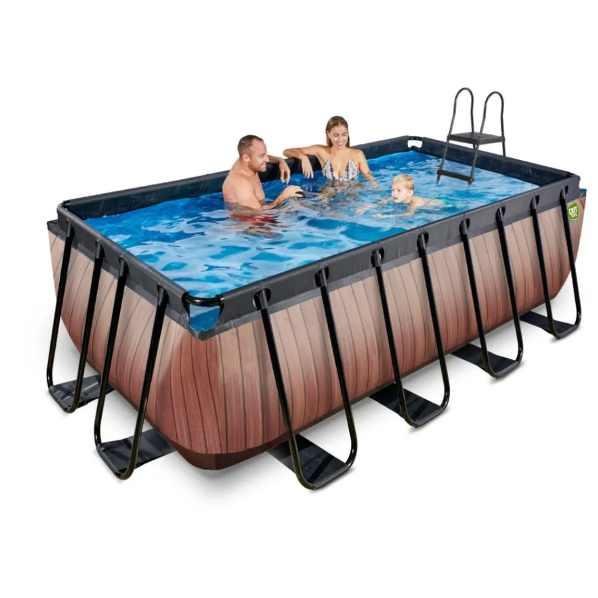 Exit - Piscina Wood efecto madera 400 x 200 x 122 cm con filtro de arena*Exit Toys Best