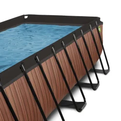 Exit - Piscina Wood efecto madera 540 x 250 x 122 cm con filtro de arena, cúpula y bomba de calor*Exit Toys Hot