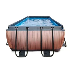 New Exit - Piscina Wood efecto madera 400 x 200 x 122 cm con filtro de cartucho Piscinas|Juguetes De Verano