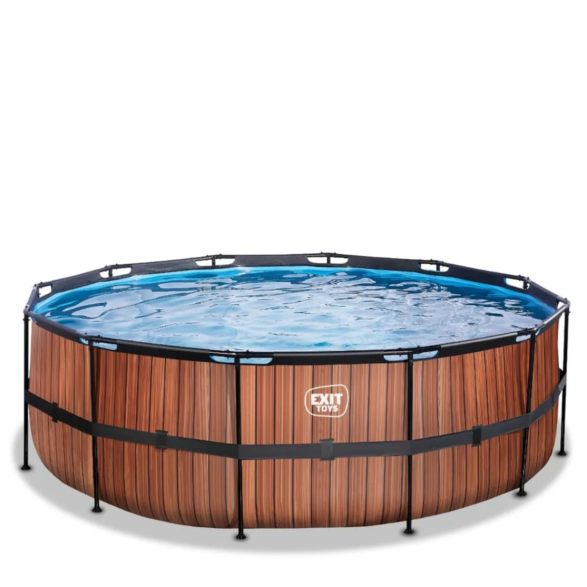 Exit - Piscina Wood efecto madera diámetro 427 x 122 cm con filtro de arena*Exit Toys Discount