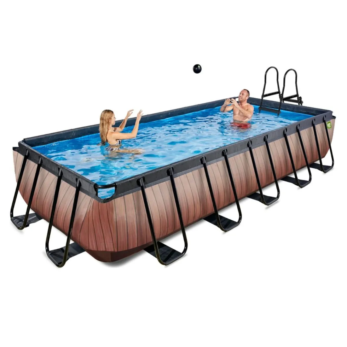 Online Exit - Piscina Wood efecto madera 540 x 250 x 100 cm con filtro de cartucho Piscinas|Juguetes De Verano