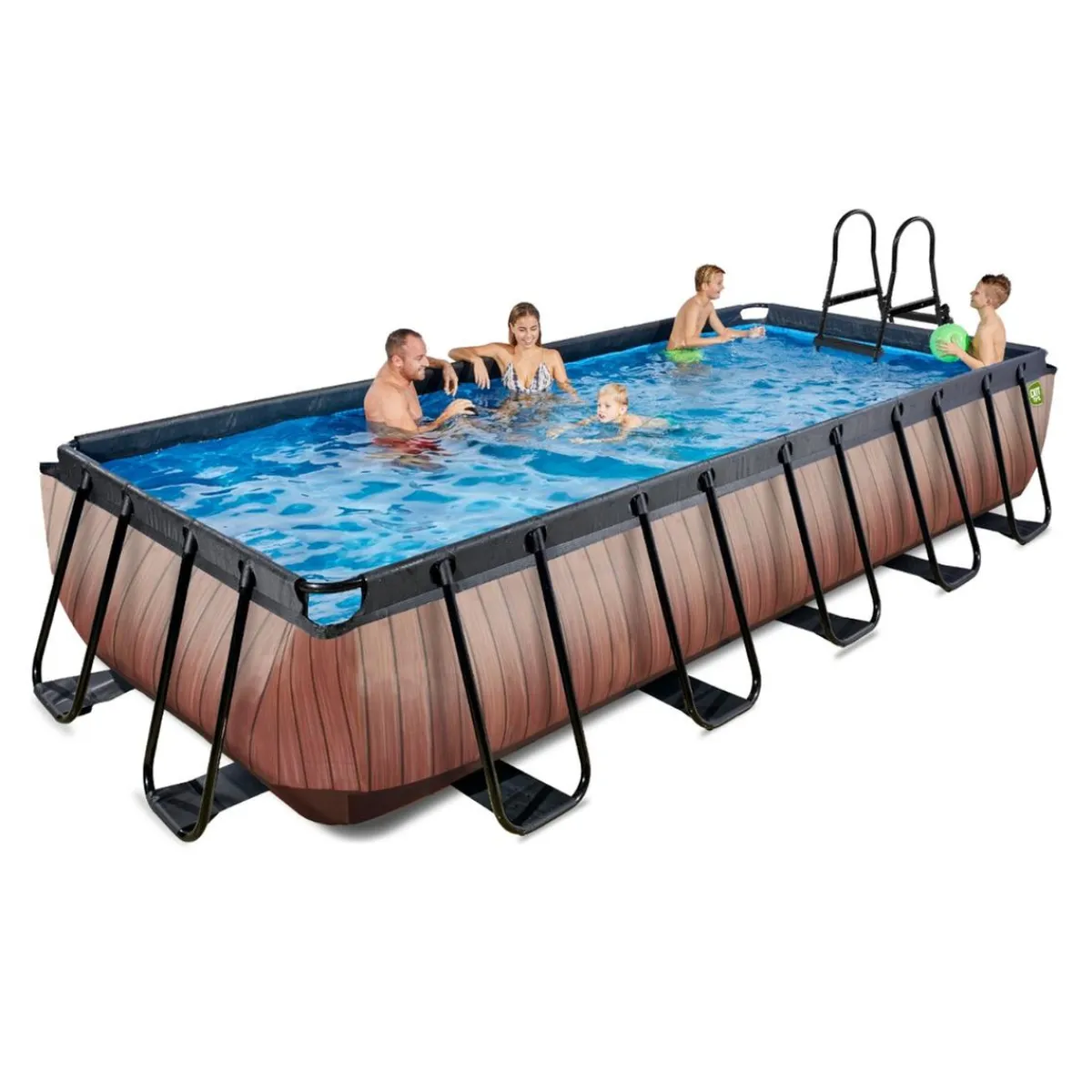Online Exit - Piscina Wood efecto madera 540 x 250 x 100 cm con filtro de cartucho Piscinas|Juguetes De Verano