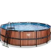 Exit - Piscina Wood efecto madera diámetro 488 x 122 cm con filtro de arena*Exit Toys Discount