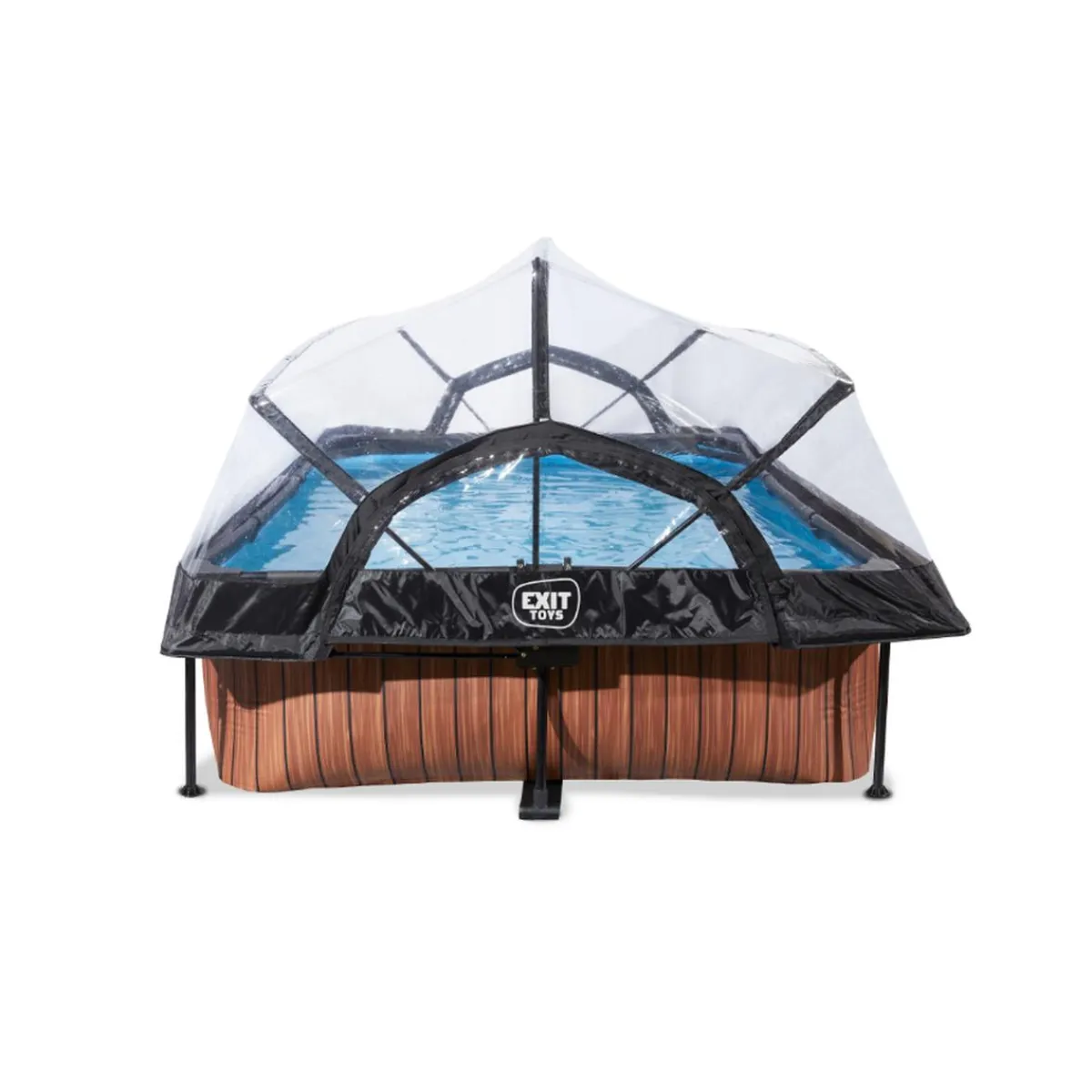 Sale EXIT - Piscina Wood rectangular con cúpula y bomba de filtro 300 x 200 x 65 cm Piscinas|Juguetes De Verano