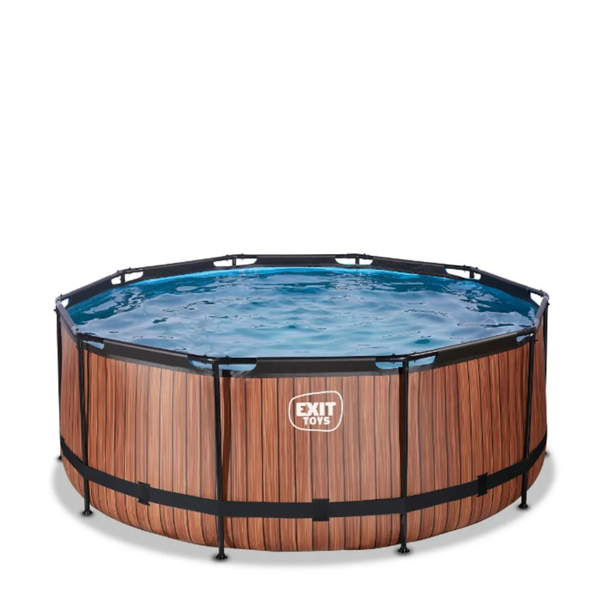 Online EXIT - Piscina Wood redonda 360 cm con cúpula y bomba de filtro Piscinas|Juguetes De Verano