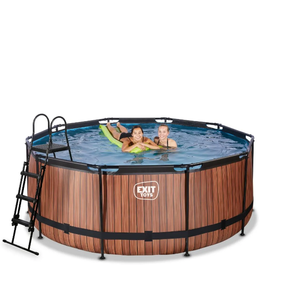Online EXIT - Piscina Wood redonda 360 cm con cúpula y bomba de filtro Piscinas|Juguetes De Verano