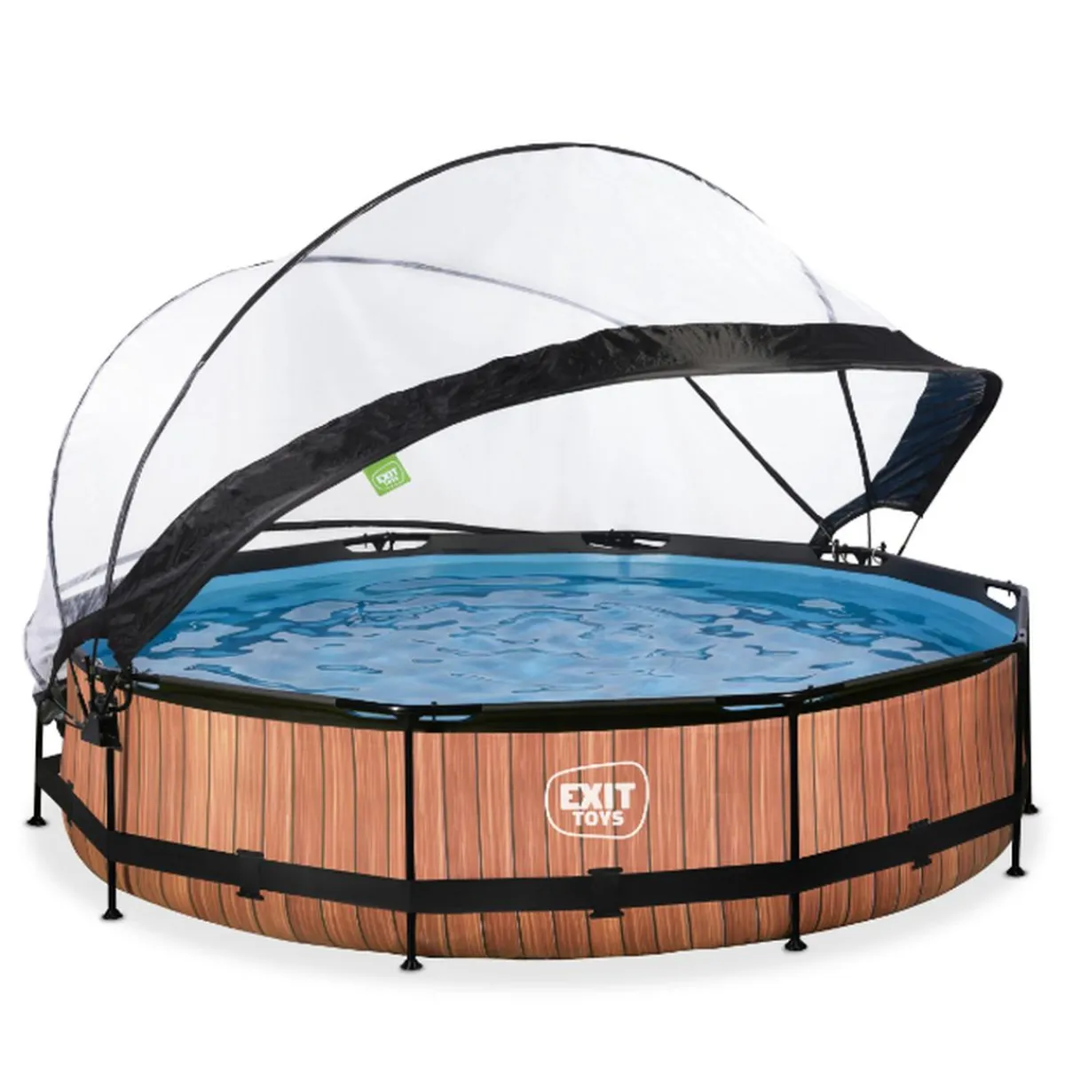 EXIT - Piscina Wood redonda 360 cm con cúpula y bomba de filtro*Exit Toys New