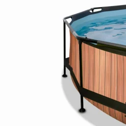 EXIT - Piscina Wood redonda 360 cm con cúpula y bomba de filtro*Exit Toys New