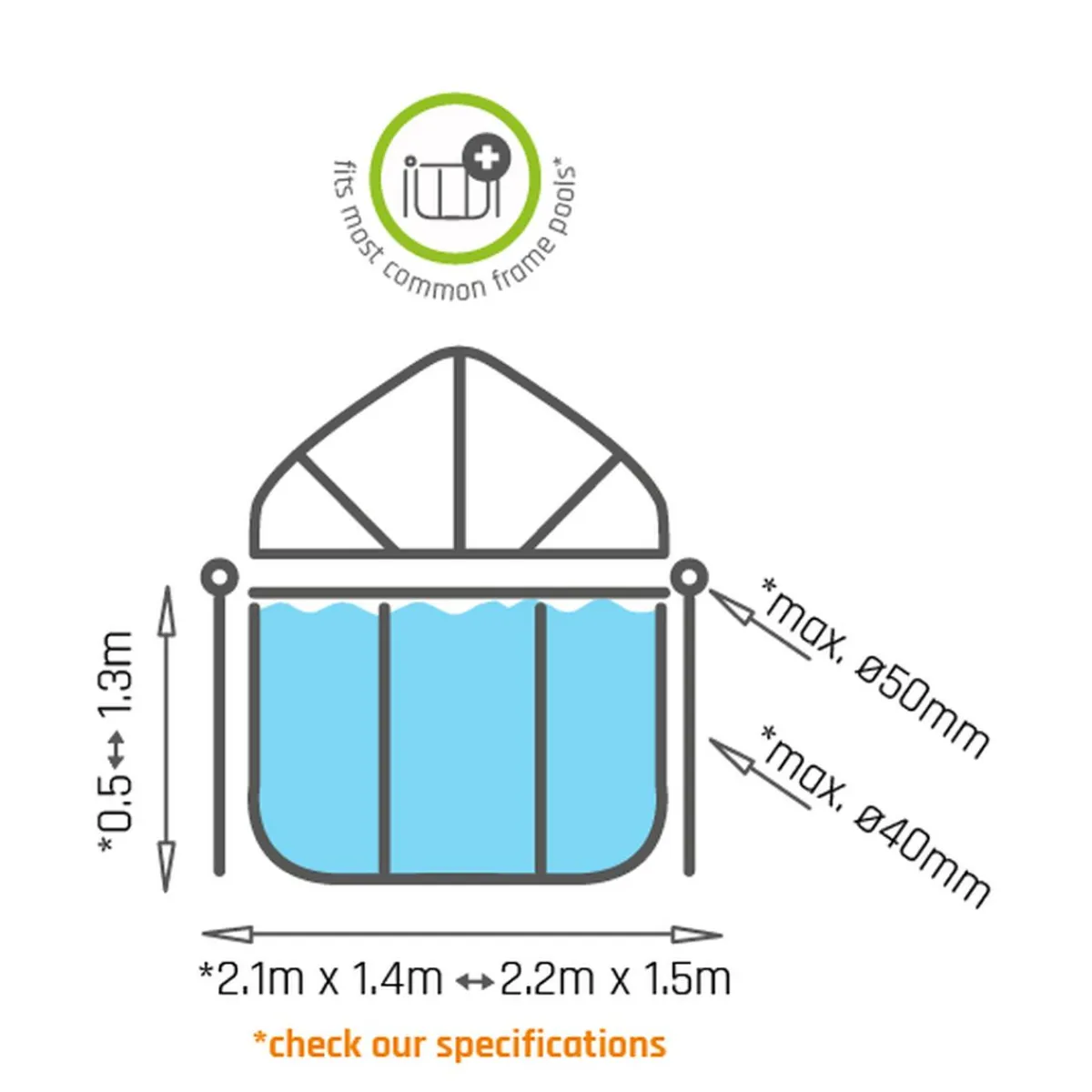 EXIT - Toldo de piscina rectangular 220 cm*Exit Toys Sale