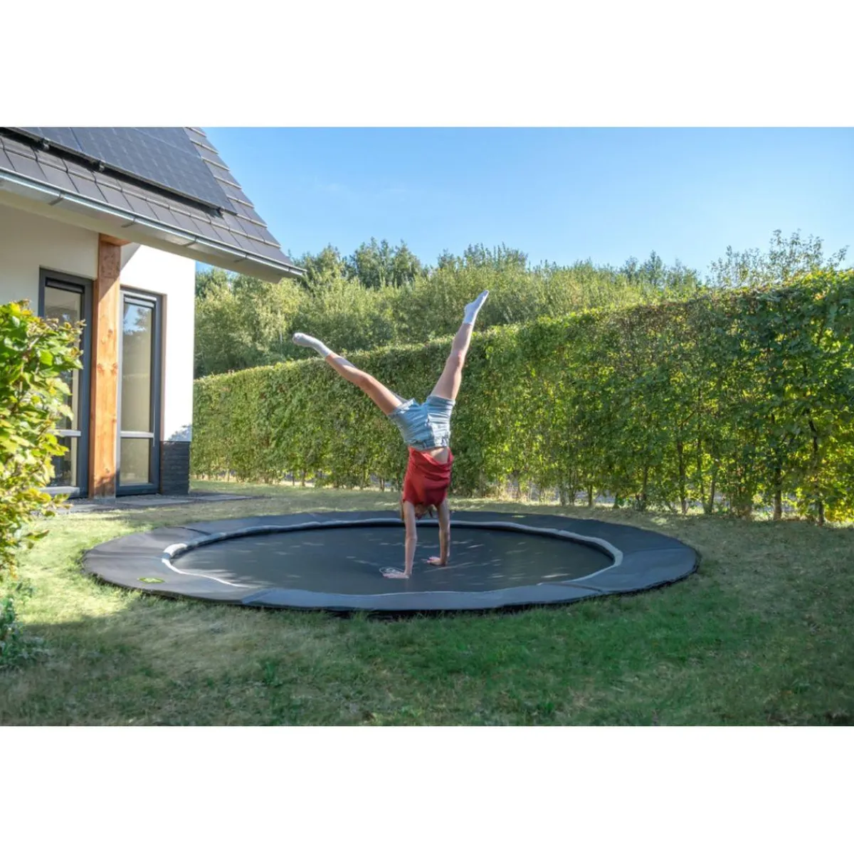 Exit - Trampolín deportivo de suelo Dynamic 427 cm negro Camas Elásticas