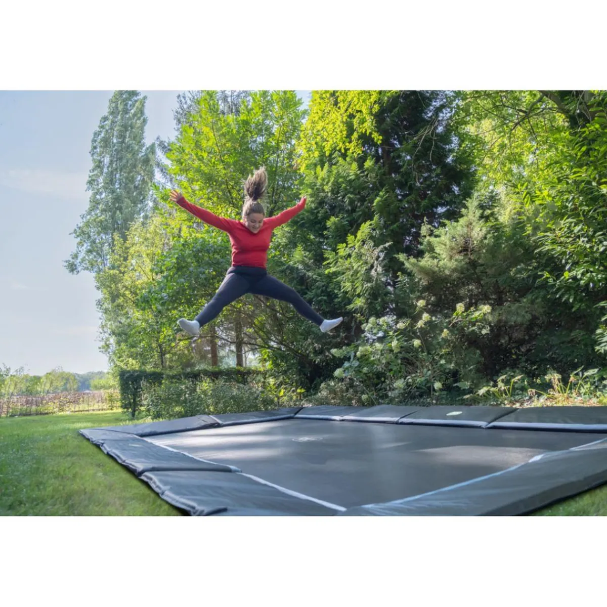 Exit - Trampolín deportivo de suelo Dynamic 275 x 458 negro Camas Elásticas