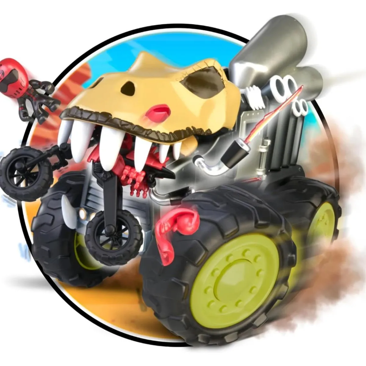 New - Caminón De Carreras Swap Riders Dinosaurio Krono Rex ㅤ Vehículos Y Circuitos