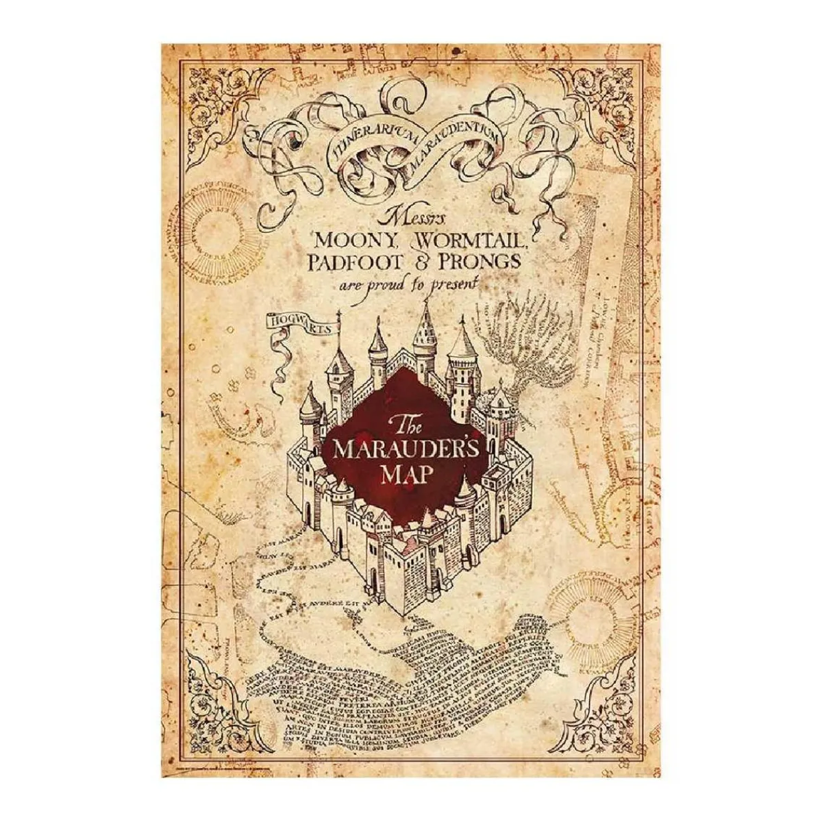 Harry Potter - Póster Mapa del Merodeador*ABYSSE CORP New